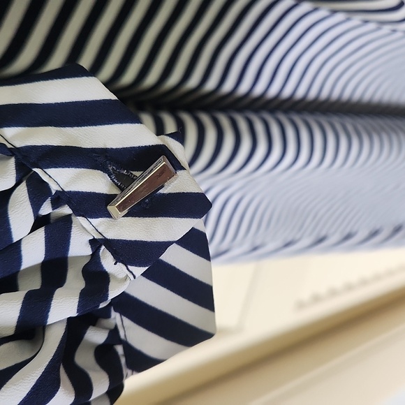 Prabal Gurung x Lane Bryant Navy and White Faux Wrap Midi Dress Plus Size 24 - Picture 5 of 10